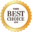 A gold seal with the words " theme best choice 2 0 1 6 ".